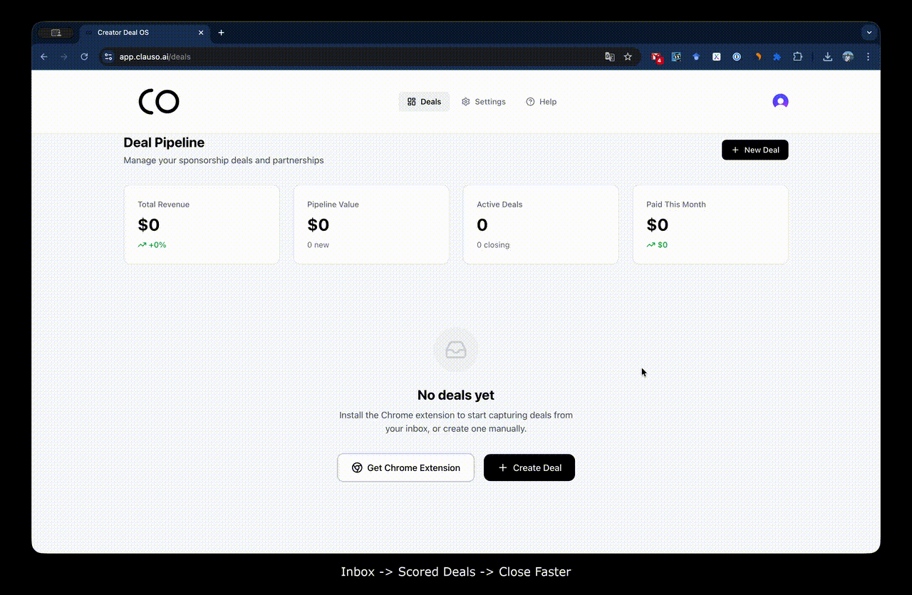 Clauso Dashboard walkthrough GIF